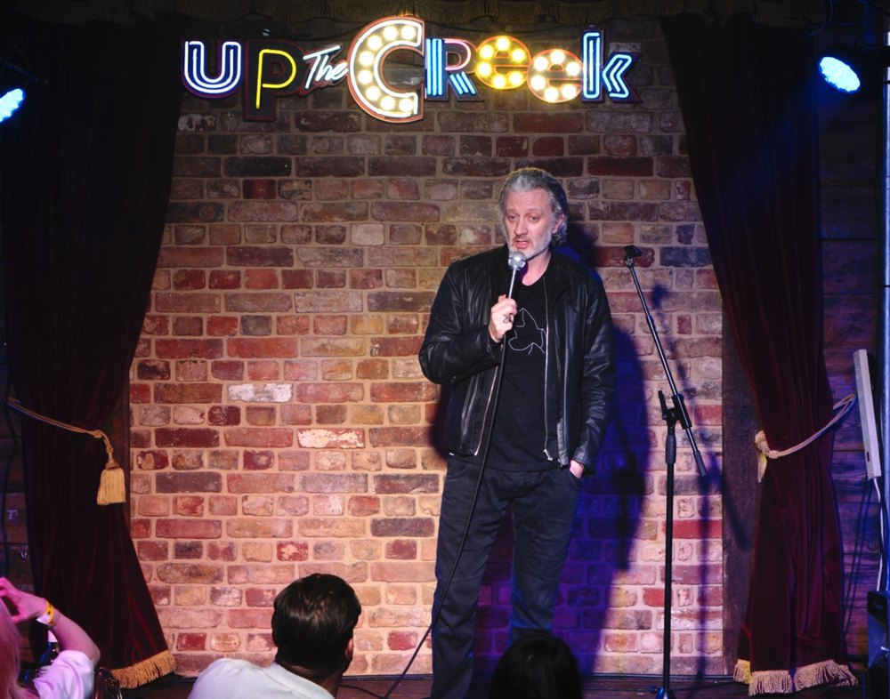 Simon Sharman performing The Apocalypse Is Cancelled Live at Up The Creek, London